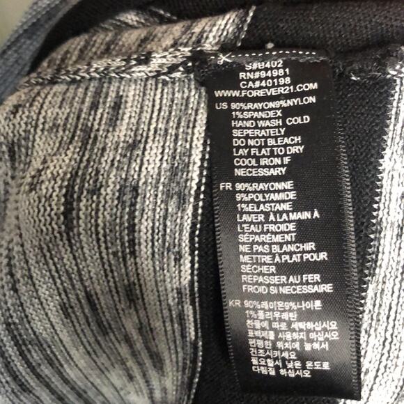 Forever 21 Striped Black and Gray Knit Mini Dress Size Medium - Picture 7 of 7